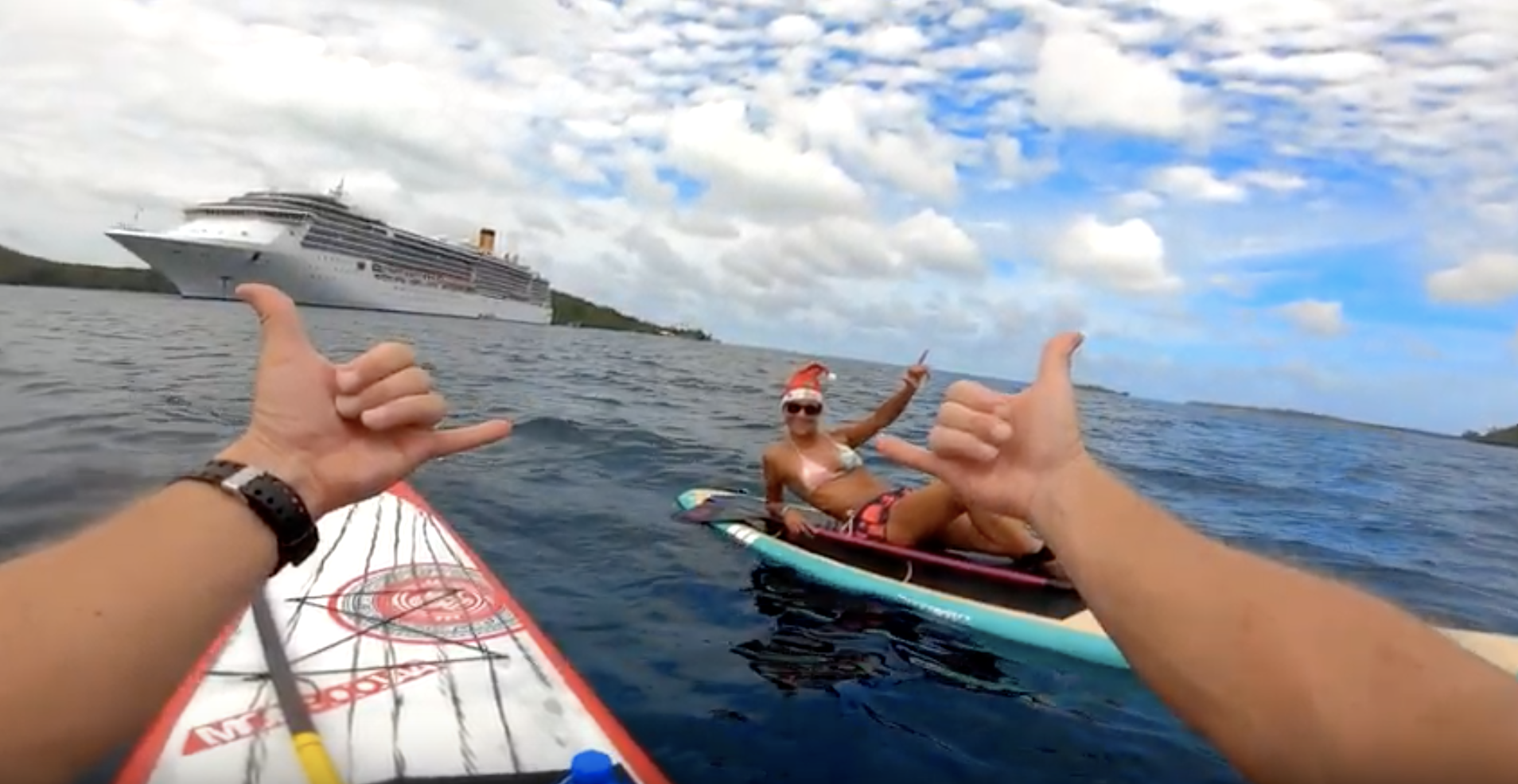 Approaching a Big Ferry Stand Up paddle